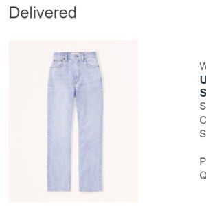 Abercrombie Ultra High Rise Ankle Straight Jean